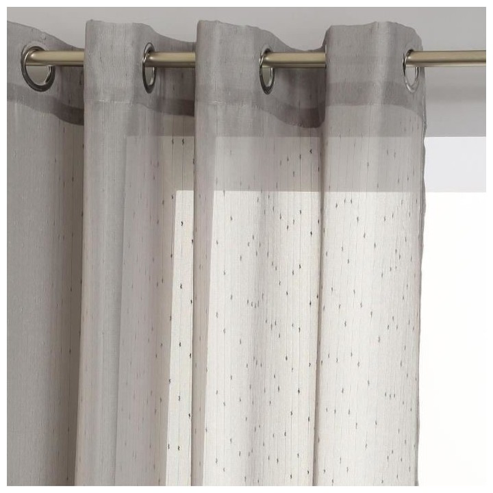 Voilage rayure - 140 x 240 cm - Gris clair