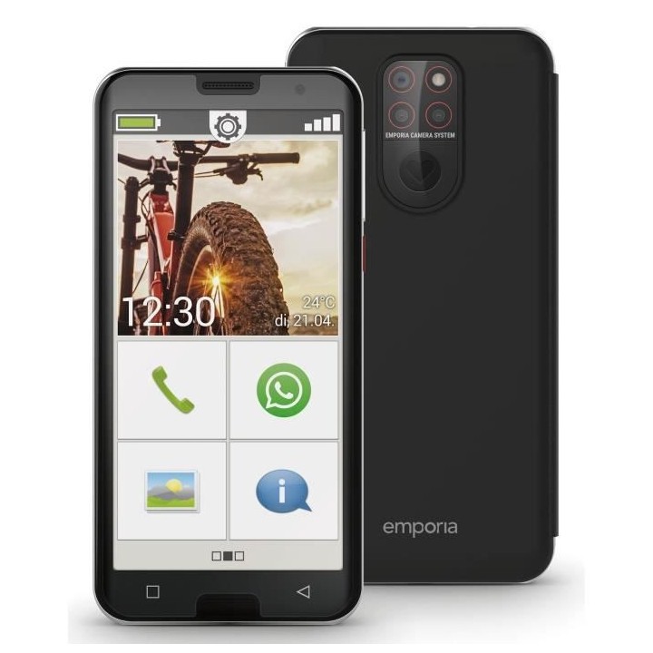 EMPORIA Smartphone pour seniors 5,5 - Noir