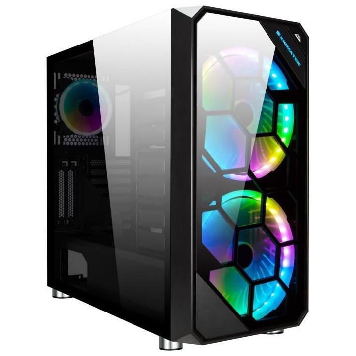 XIGMATEK BOITIER PC Zest - Moyen Tour - RGB - EN41541 - Noir - Verre t