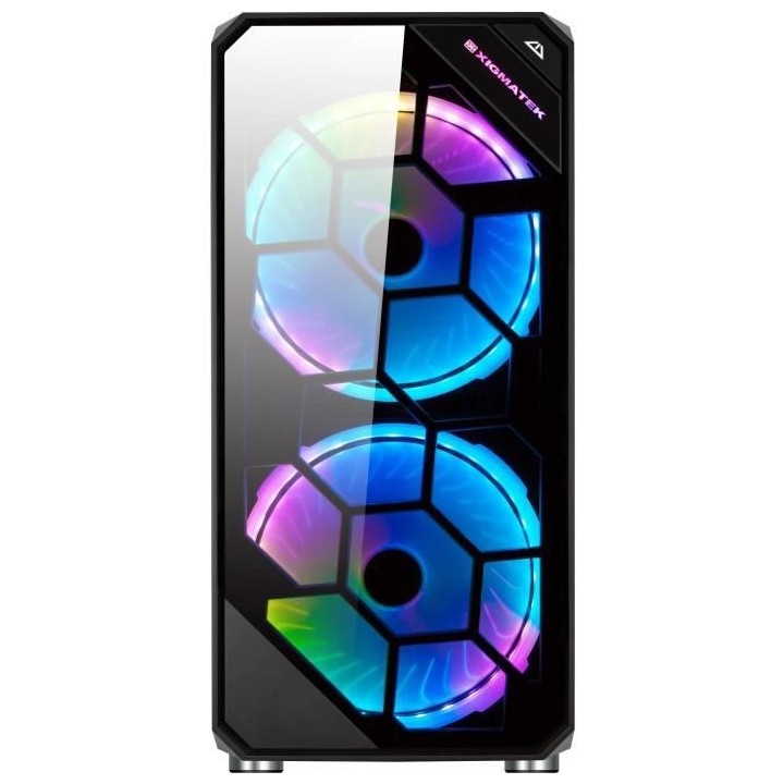 XIGMATEK BOITIER PC Zest - Moyen Tour - RGB - EN41541 - Noir - Verre t