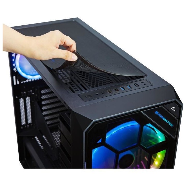 XIGMATEK BOITIER PC Zest - Moyen Tour - RGB - EN41541 - Noir - Verre t