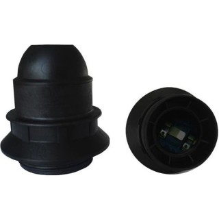 Douille E27 thermoplastique simple ZENITECH bague Noir