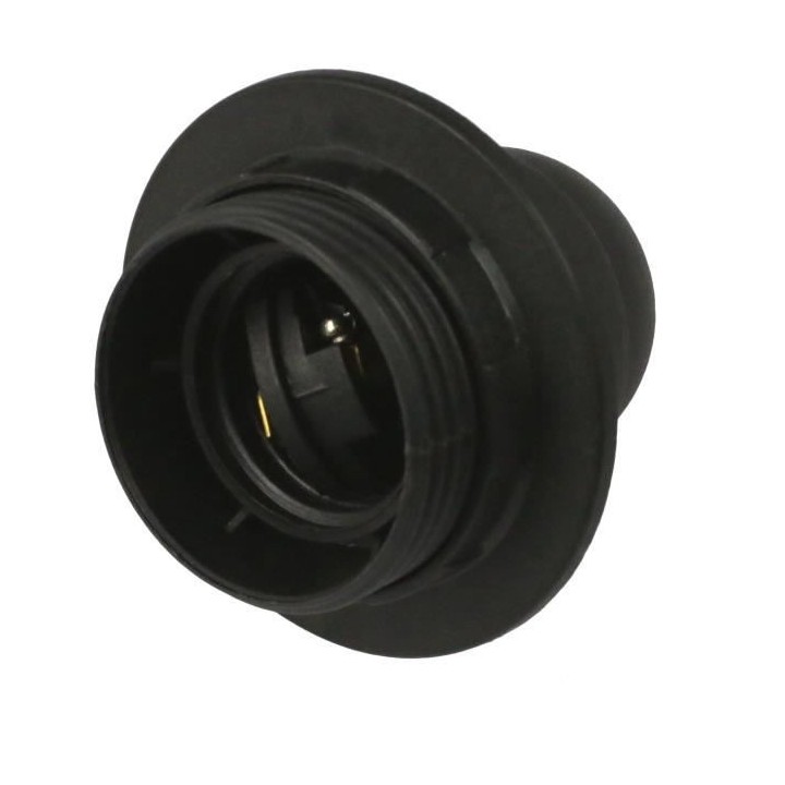 Douille E27 thermoplastique simple ZENITECH bague Noir