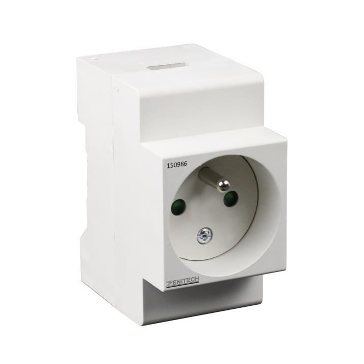 Prise modulaire 2 pôle + terre ZENITECH 16A
