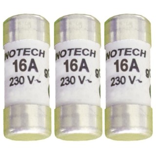 3 fusibles céramique ZENITECH 10,3x25,8mm 16A sans voyant