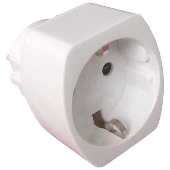 Adaptateur Schuko vers France blanc ZENITECH