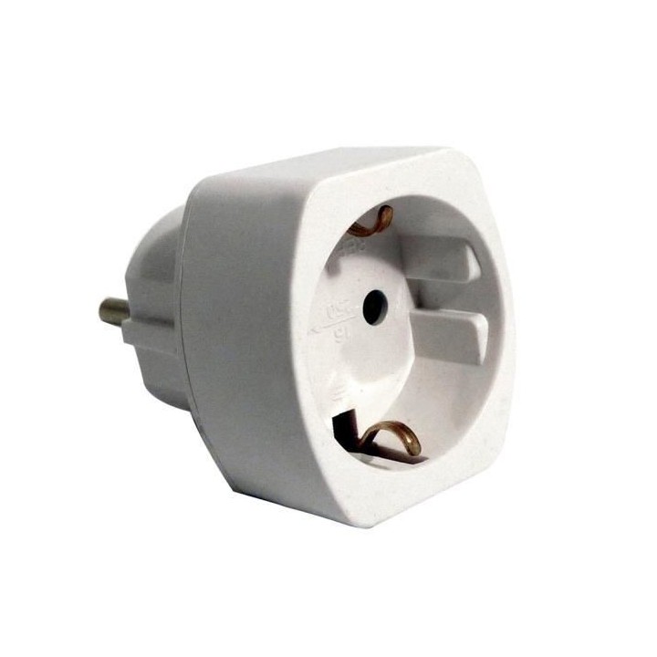 Adaptateur Schuko vers France blanc ZENITECH