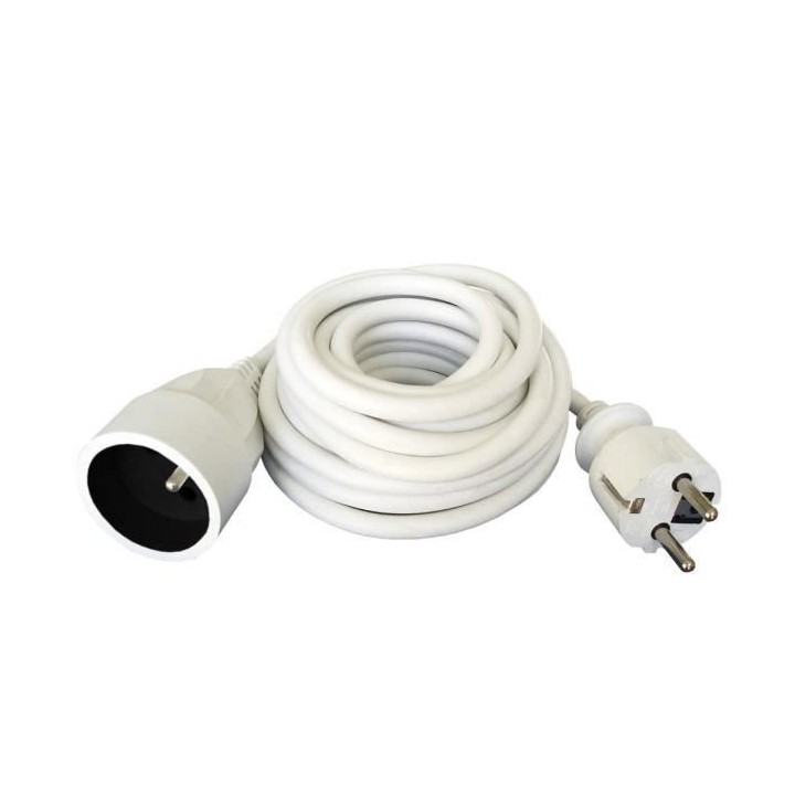 Rallonge électrique ZENITECH 1m90 3x1mm² - Blanc