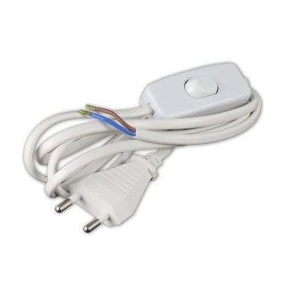 Cordon d'alimentation ZENITECH 1,5m avec interrupteur blanc
