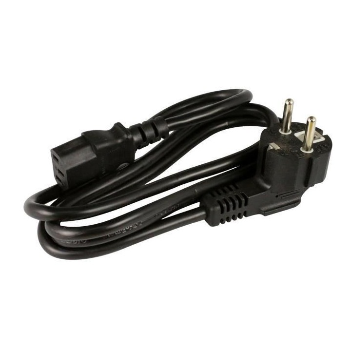 Cordon d'alimentation ZENITECH 2m pour bureautique avec prise 2P+T + f