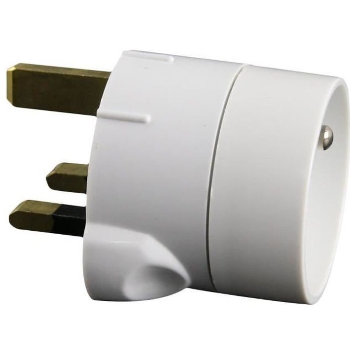 Adaptateur France vers UK ZENITECH - Blanc