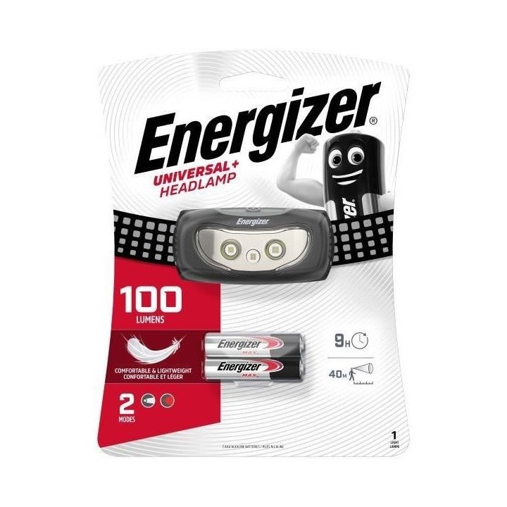 ENERGIZER - Universal + 3 Piles AAA 100 lumens - Frontale avec bandeau