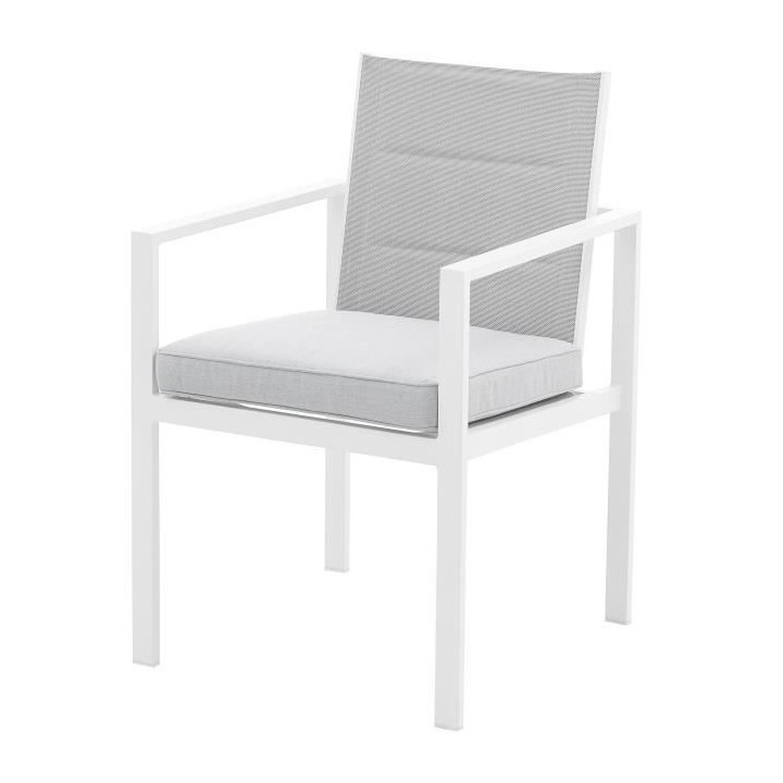 Ensemble repas de jardin encastrable 4 personnes- table 125 x 125 cm -