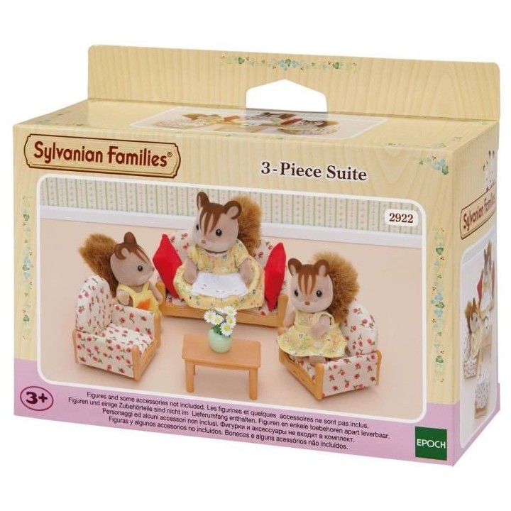 SYLVANIAN FAMILIES 4464 Canapé+ 2 Fauteuils+ Table - Le village