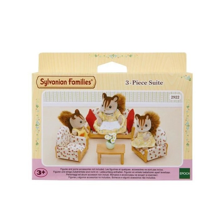 SYLVANIAN FAMILIES 4464 Canapé+ 2 Fauteuils+ Table - Le village