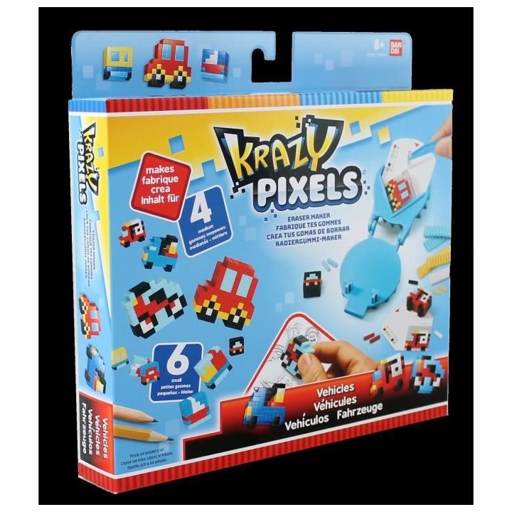 KRAZY PIXELS - Fabrique a gommes - Set de démarrage - Theme véhicule