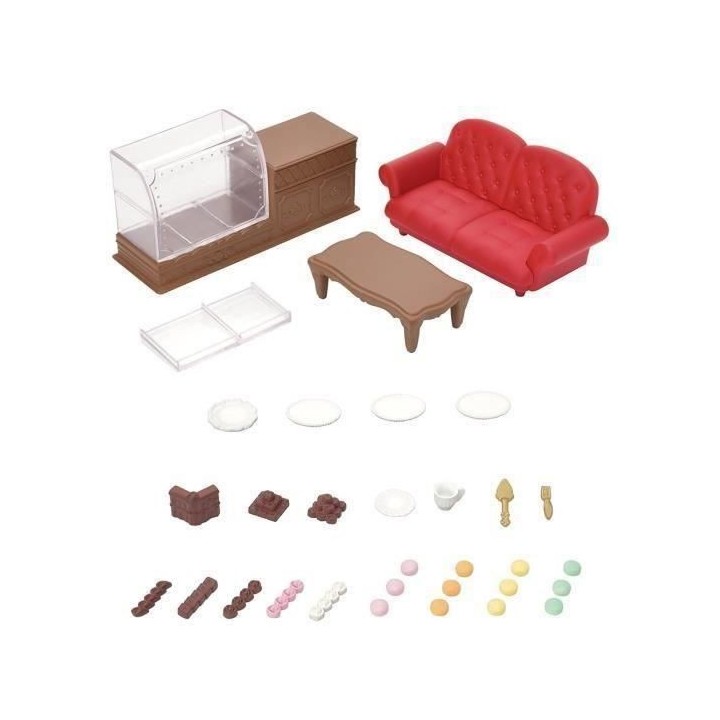 SYLVANIAN FAMILIES 6016 La Vitrine Du Salon De Thé Et Son Canapé - L