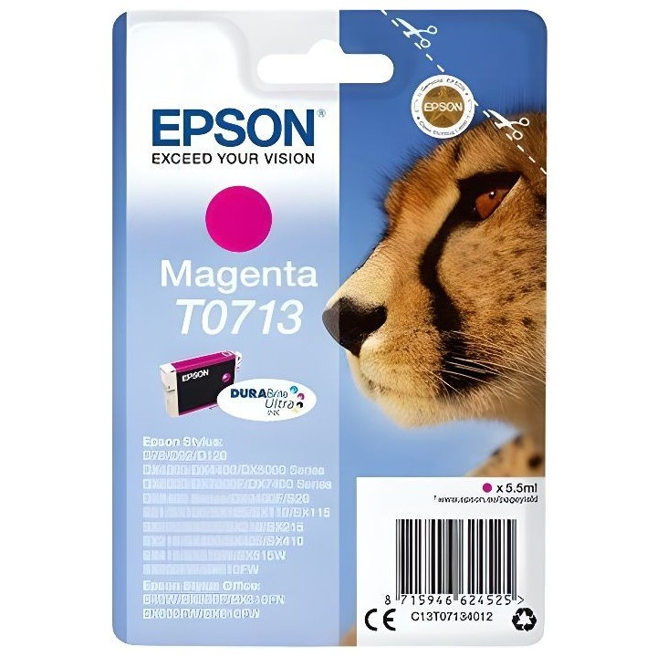 EPSON Cartouche d'encre T0713 Magenta - Guépard (C13T07134012)