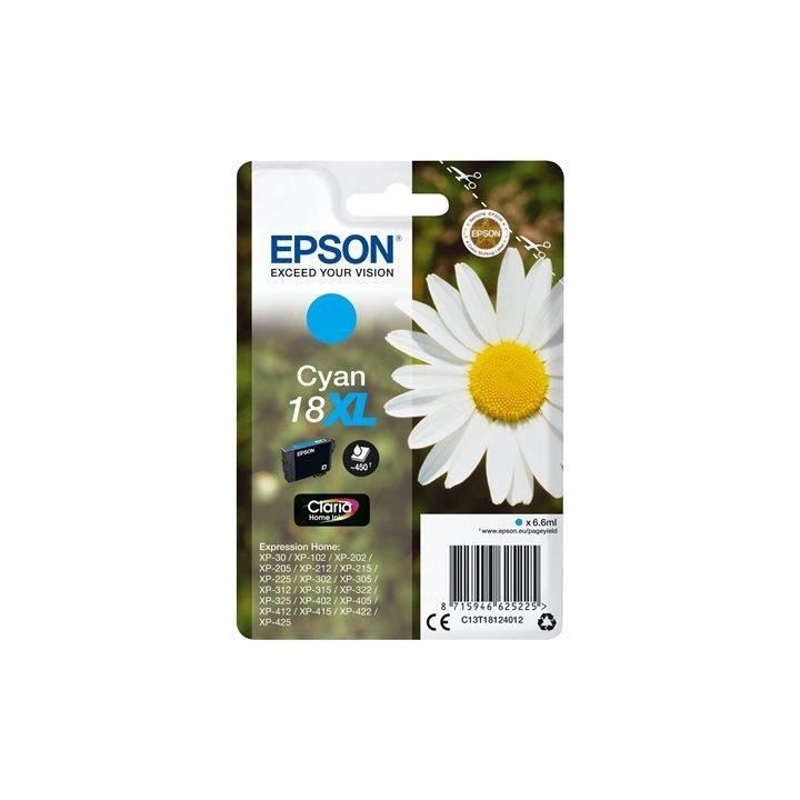 EPSON Cartouche d'encre T1812 XL Cyan - Pâquerette (C13T18124012)