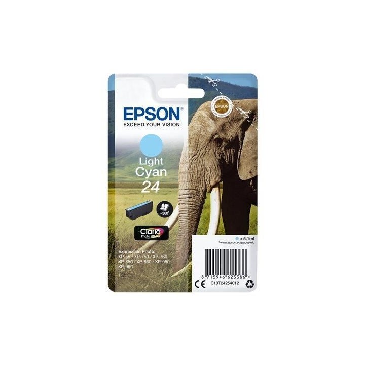 EPSON Cartouche d'encre T2425 Cyan clair - Eléphant (C13T24254012)
