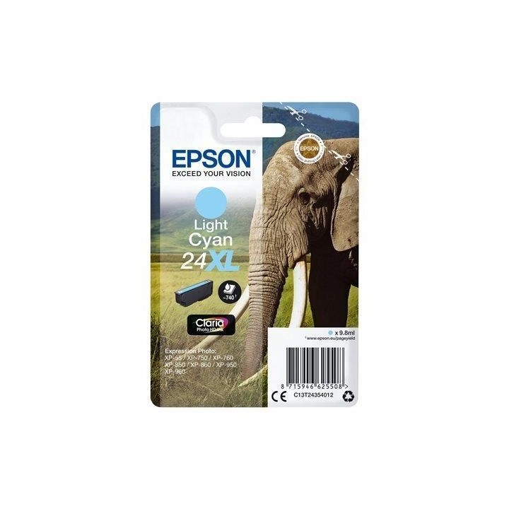 EPSON Cartouche d'encre T2435 XL Cyan Clair - Eléphant (C13T24354012)