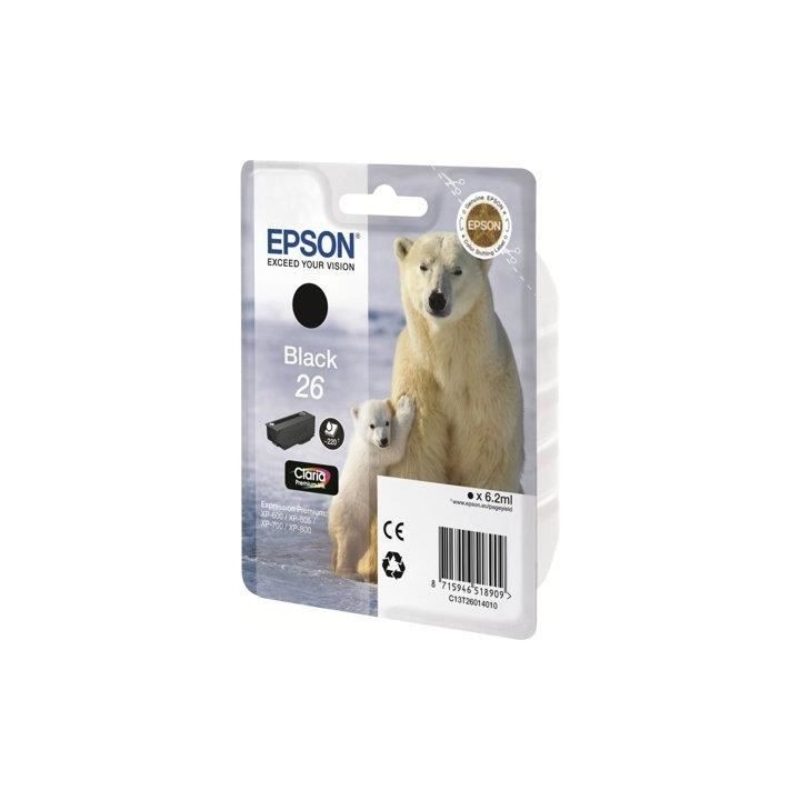 EPSON Cartouche d'encre T2601 Noir - Ours polaire (C13T26014012)