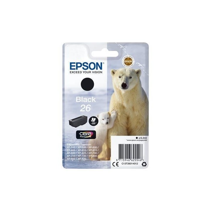 EPSON Cartouche d'encre T2601 Noir - Ours polaire (C13T26014012)