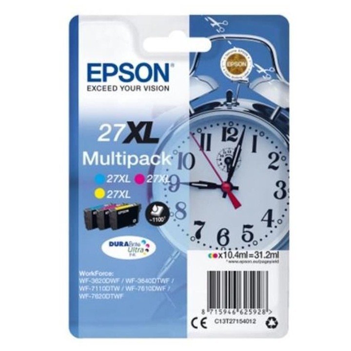 EPSON Multipack 27 XL - Réveil - Cyan, magenta et jaune (C13T27154022