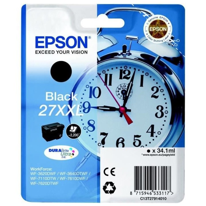 EPSON Cartouche d'encre 27 XXL noir - Réveil - Tres Haute capacité 3