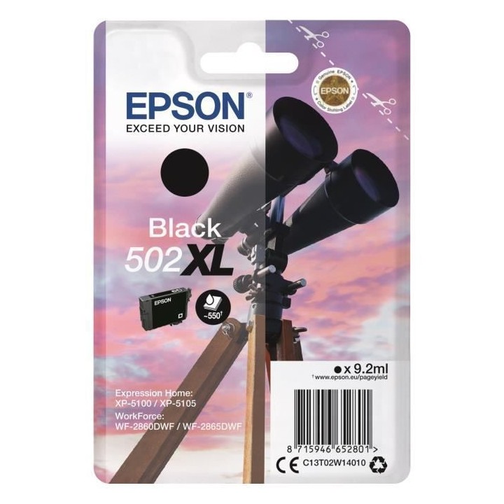 EPSON Cartouche d'encre 502 XL Noir - Jumelles (C13T02W14020)