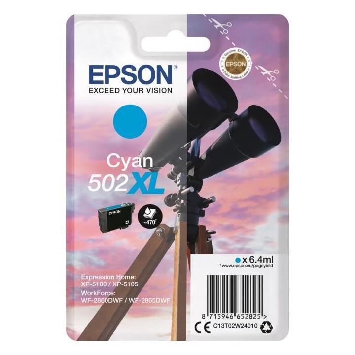 EPSON Cartouche d'encre 502 XL Cyan - Jumelles (C13T02W24020)