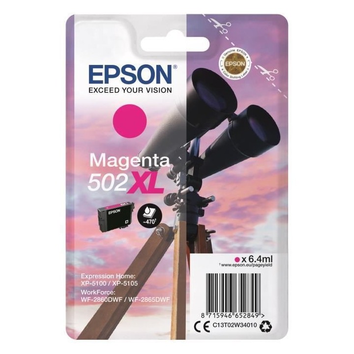 EPSON Cartouche d'encre 502 XL Magenta - Jumelles (C13T02W34020)