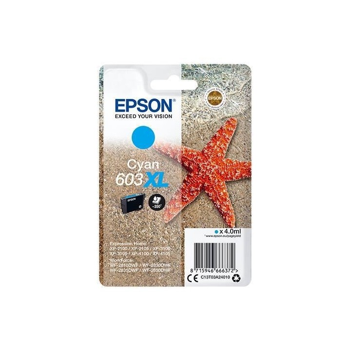 EPSON Cartouche d'encre 603 XL Cyan - Etoile de mer (C13T03A24010)