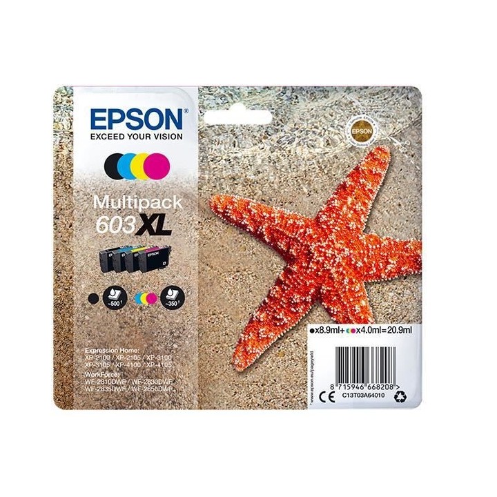 EPSON Multipack 603 XL - Etoile de mer - Noir, Cyan, Magenta, Jaune (C