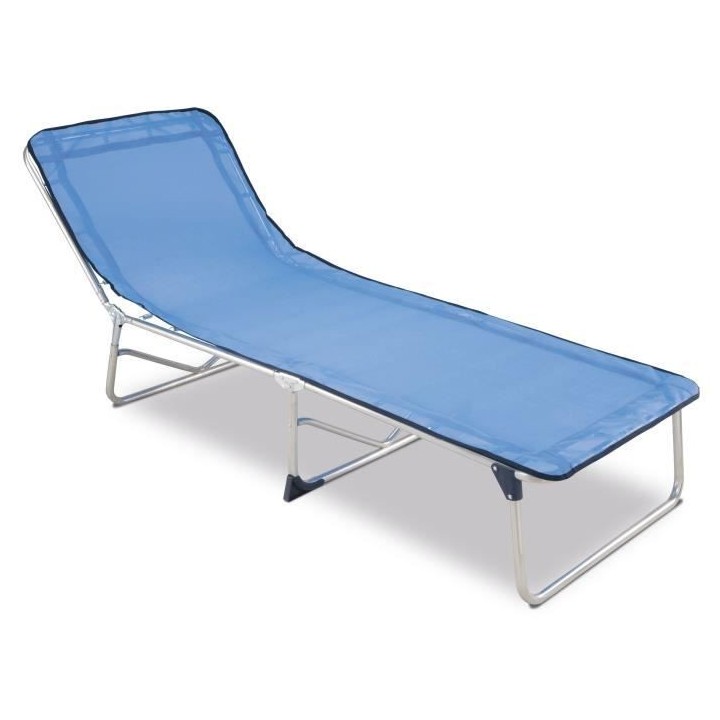 EREDU Transat Bain de Soleil 882/Tx - Aluminium et PVC Tissé - Bleu