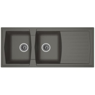 STRADOUR Evier cuisine a encastrer 2 bacs + 1 égouttoir Arena - Rési