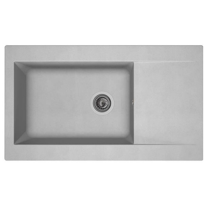 STRADOUR Evier cuisine a encastrer 1 grand bac + 1 égouttoir Einna -