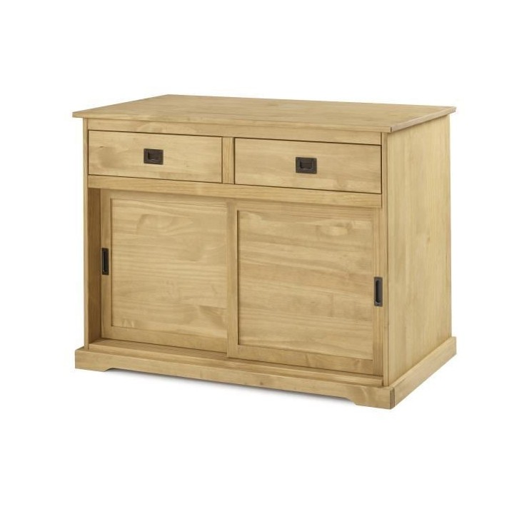 Buffet 2 portes coulissantes 2 tiroirs en bois massif - ESTEBAN - L 12