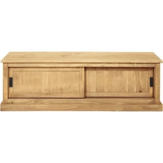ESTEBAN Meuble TV 2 portes coulissantes en bois pin massif - L 140 x P