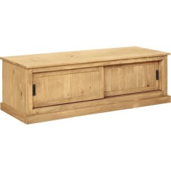 ESTEBAN Meuble TV 2 portes coulissantes en bois pin massif - L 140 x P 45 x H 45 cm