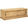 ESTEBAN Meuble TV 2 portes coulissantes en bois pin massif - L 140 x P 45 x H 45 cm