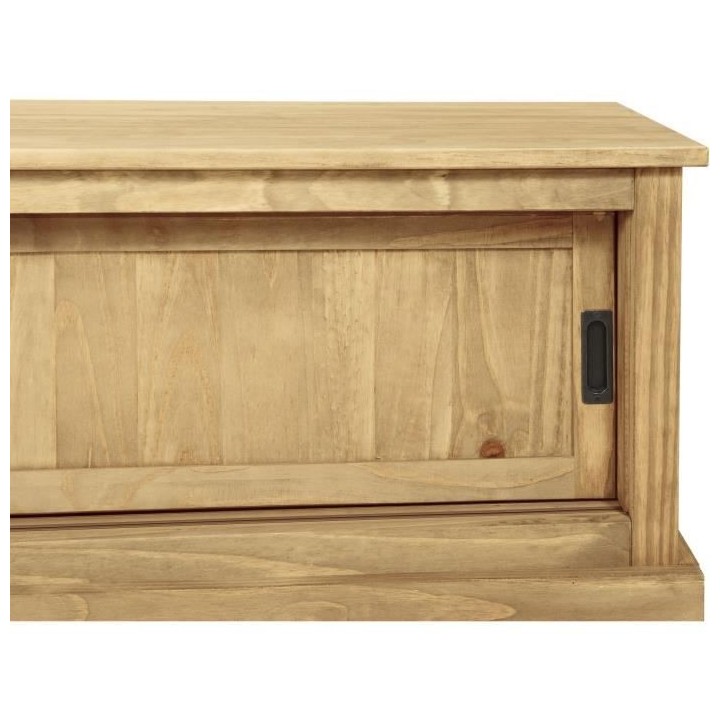 ESTEBAN Meuble TV 2 portes coulissantes en bois pin massif - L 140 x P
