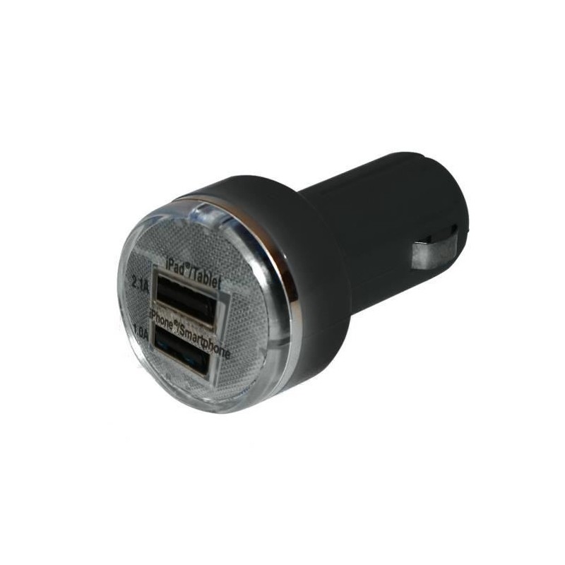 Mini convertisseur chargeur - Prise USB - 2 sorties