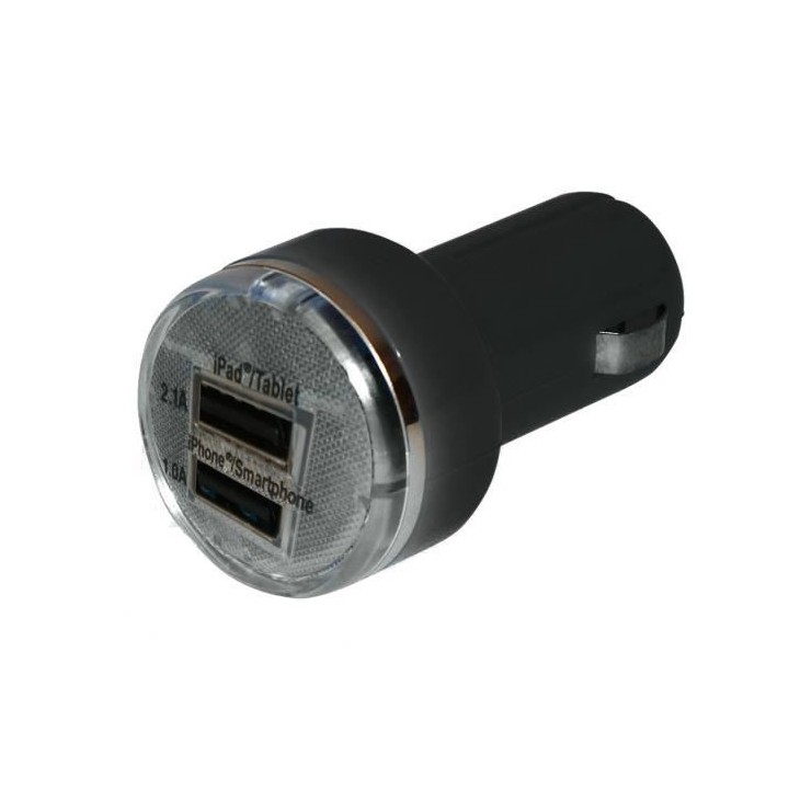 Mini convertisseur chargeur - Prise USB - 2 sorties