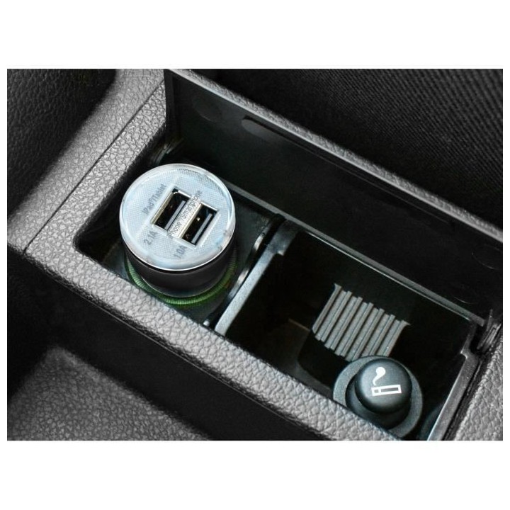 Mini convertisseur chargeur - Prise USB - 2 sorties