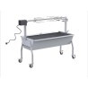 Barbecue a charbon - Rôtissoire - Tourne broche XXLSILVER STYLE - Surface de cuisson : 110 x 47 cm - Gris