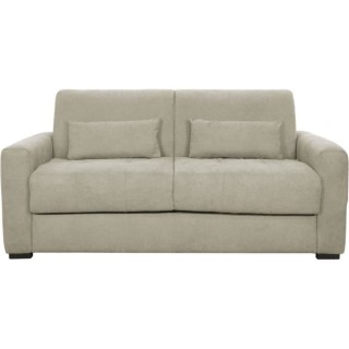 Canapé convertible express 3 places EUREKA - Tissu beige - L 204 x P