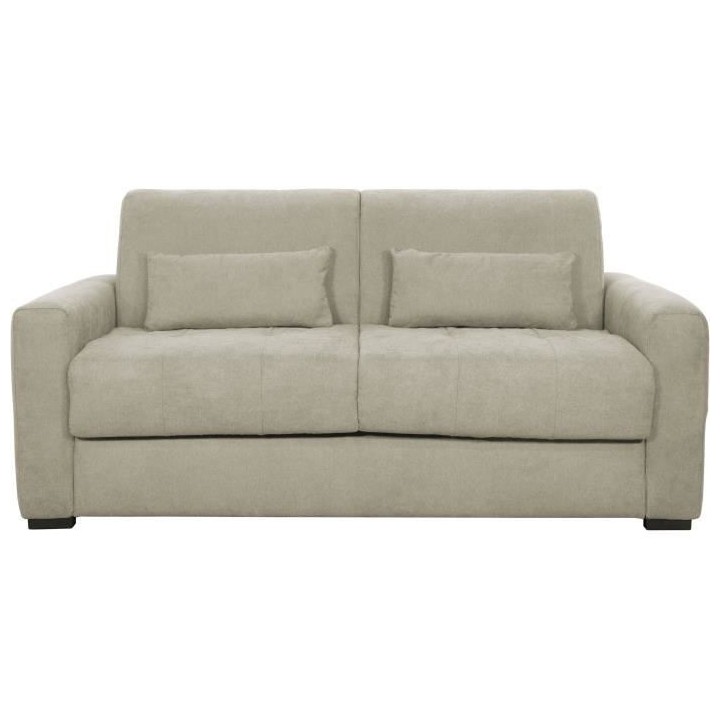 Canapé convertible express 3 places EUREKA - Tissu beige - L 204 x P
