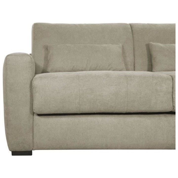 Canapé convertible express 3 places EUREKA - Tissu beige - L 204 x P