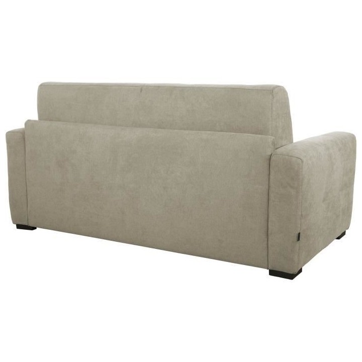 Canapé convertible express 3 places EUREKA - Tissu beige - L 204 x P